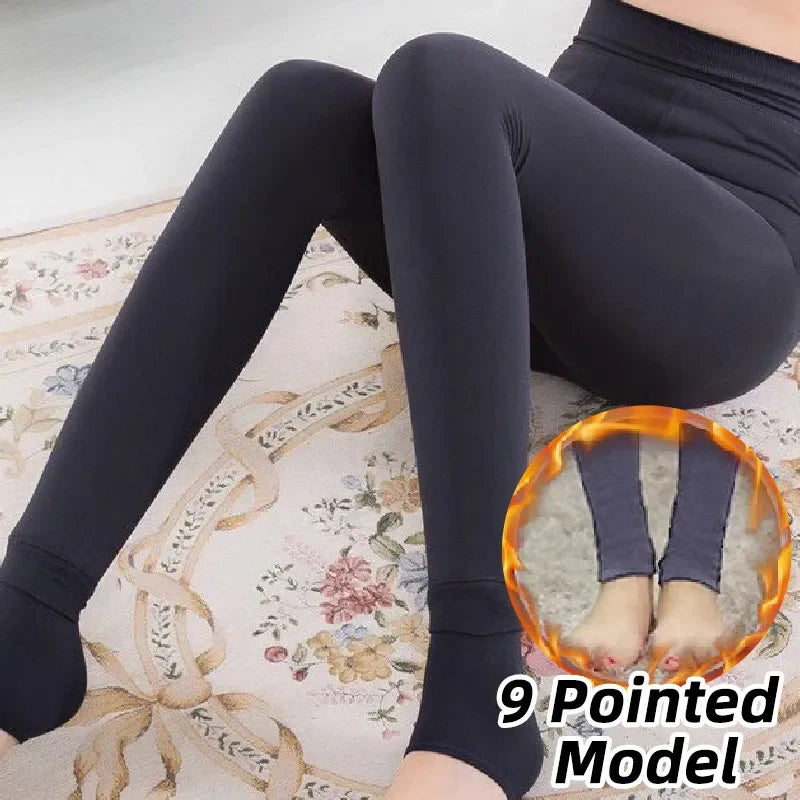 Women Winter Leggings Warm Leggins Waist Solid Velvet Thickened