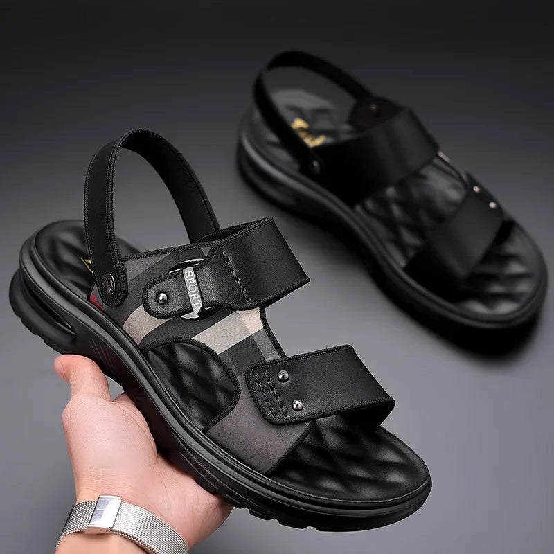 Men Shoes Summer Fashion Sandals Air Cushion Leather Slipper Youth Zpaxo