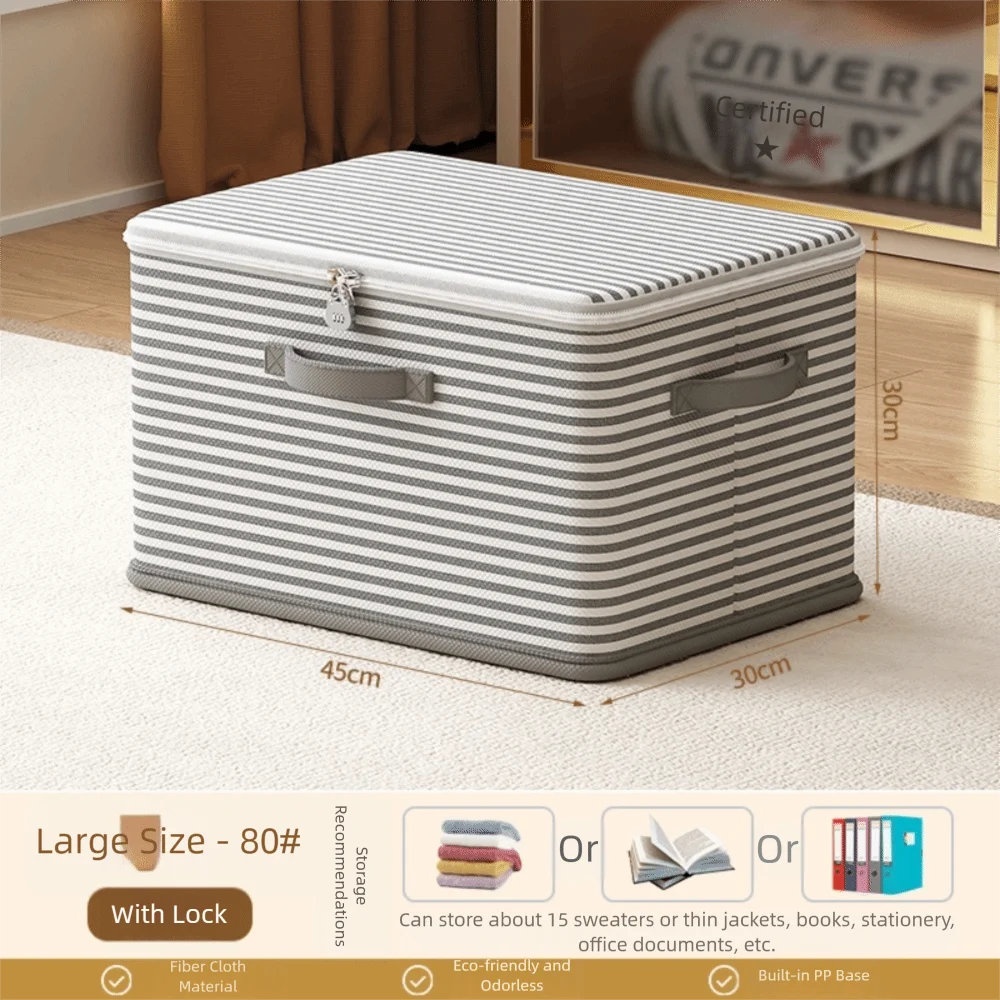 4-Pack Foldable Storage Boxes | Password Lock & Dust-Proof Zipper Foldable Storage Box Zpaxo