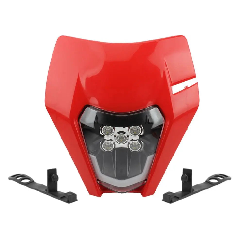 12V 5A Motorcycle Headlight Plate KTM Universal Motocross Headlamp Zpaxo Red