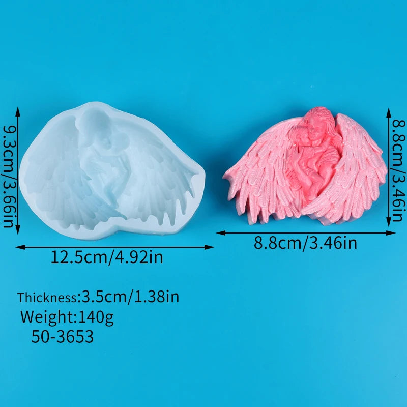 Angel Mother and Baby Candle Silicone Mold for Mother's Day DIY Aroma Soap Gypsum Wax Clay Craft Ornament Making Mold Home Decor Zpaxo 50-3653-D