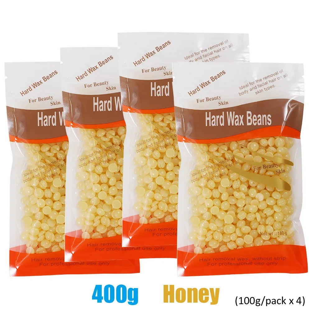 1000g/500g/400g Wax Bean For Hair Removal Fast Painless Body Bikini Leg Arm Hair Remove Hard Wax Beans For Wax Heater Machin Zpaxo 400g-Honey