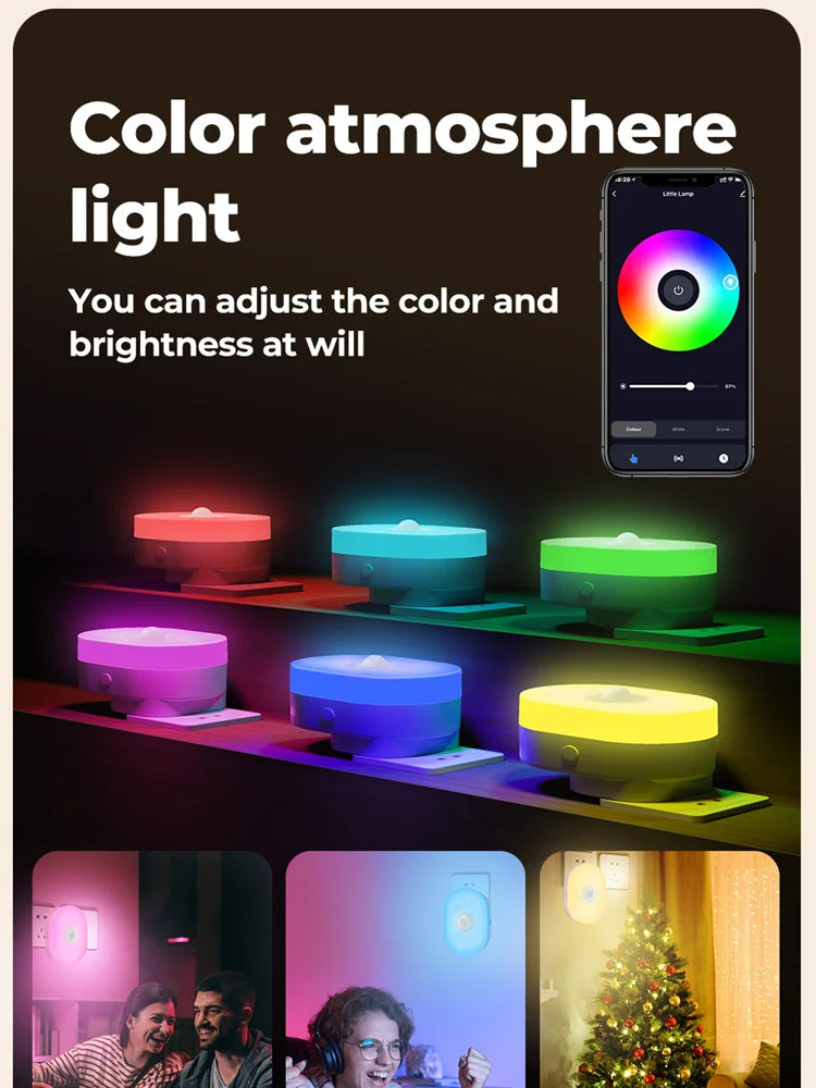 SHINEKNOT Smart RGB Mood Night Light – WiFi, App & Motion Sensor Smart Mood Night Light Zpaxo