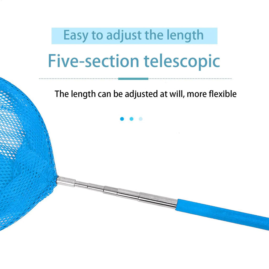 Pool Skimmer Net Telescopic Pole Stainless Steel Fishing Nets Kids