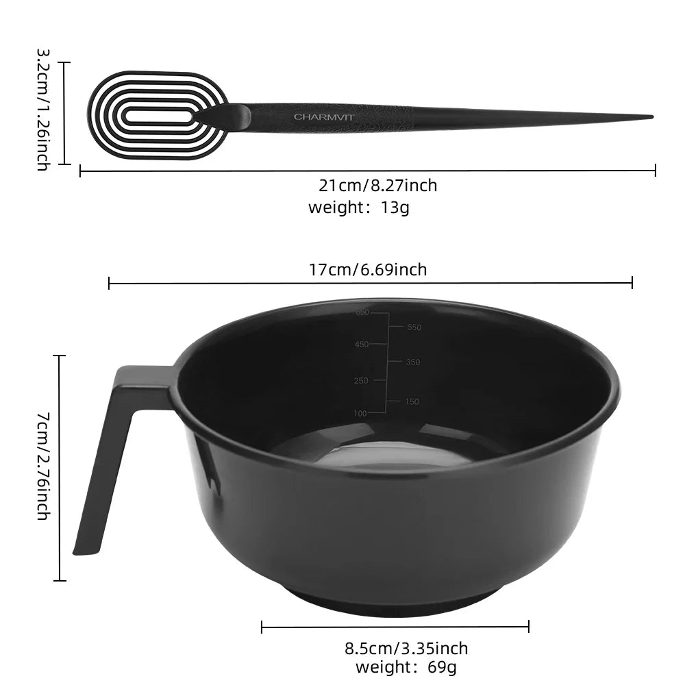 Hair Dye Brush Bowl Circular Mixing Rod Mixer Tint Dying Coloring Zpaxo