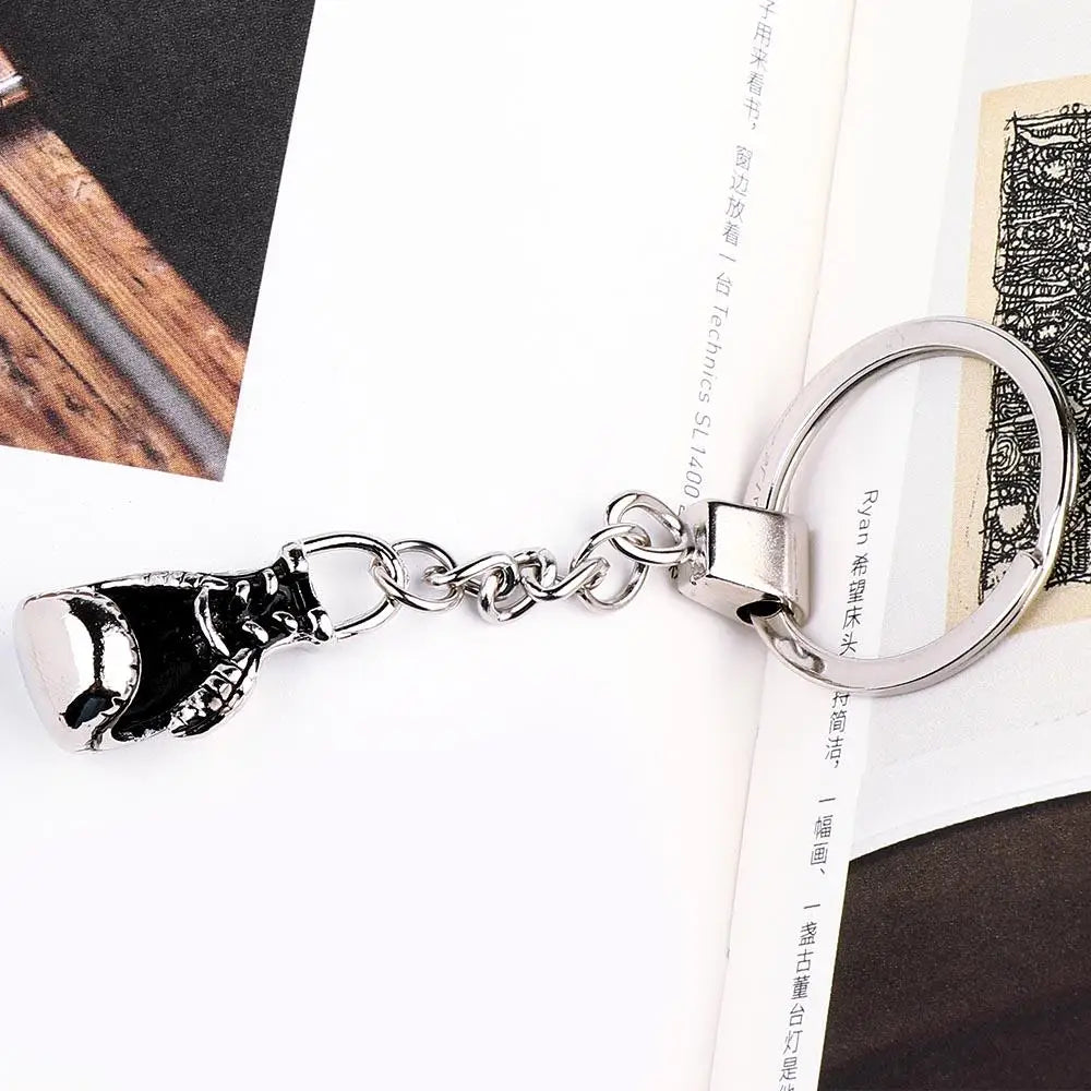 Mini 1PC Cute Metal Alloy Glove Car Dreamed Gift Boxing Gloves Keychain Keyfob Key Ring Zpaxo