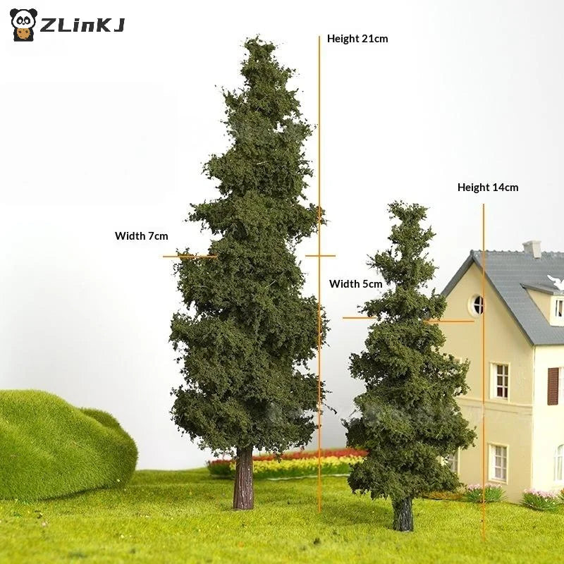 ▶1Pcs 14/21cm Model Pine Tree Train Layout Simulation Wire Tree Model Sand Table Material Handmade Diy Landscape Decor Zpaxo