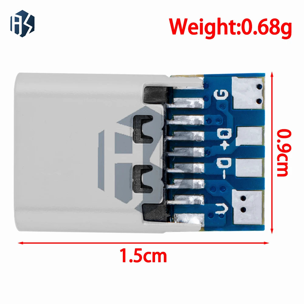 10pcs USB 3.1 Type C Connector 12/24 Pins Female/Male Socket Receptacle Adapter to Solder Wire & Cable 24 Pins Support PCB Board Zpaxo