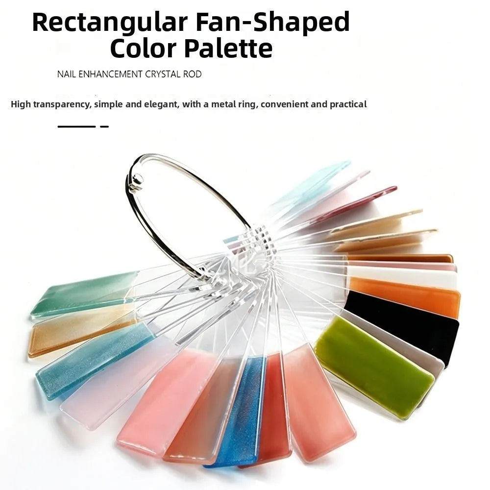 Transparent False Tips Display Stand Rectangle DIY UV Gel Nail Tip Nail Art Tips Sample Stand Manicure Decoration Showing Tools Zpaxo