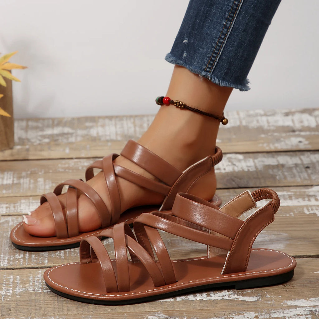 Women Flat Sandals 2025 Walking Slippers Lightweight Cozy Casual Zpaxo