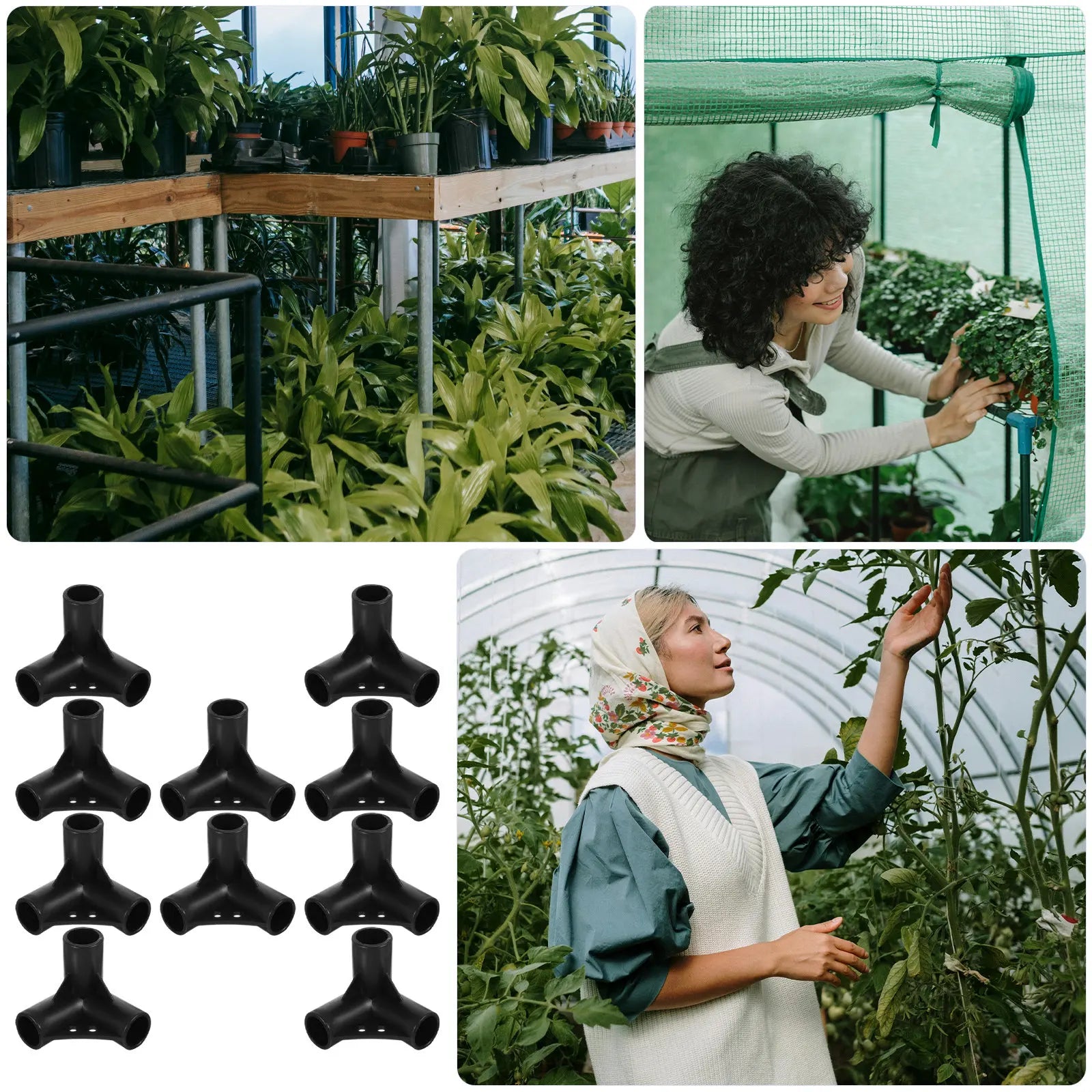10Pcs Premium PP 3-Way 4-Way Corner Connectors for Greenhouse Grape Trellis Sunscreen Shed Gardening Plastic Tube Fittings 20Mm Zpaxo