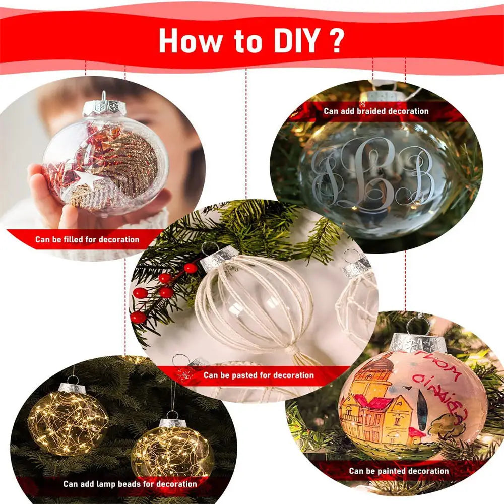 Clear Oval Plastic Ball Ornaments | DIY Paintable Xmas Globes