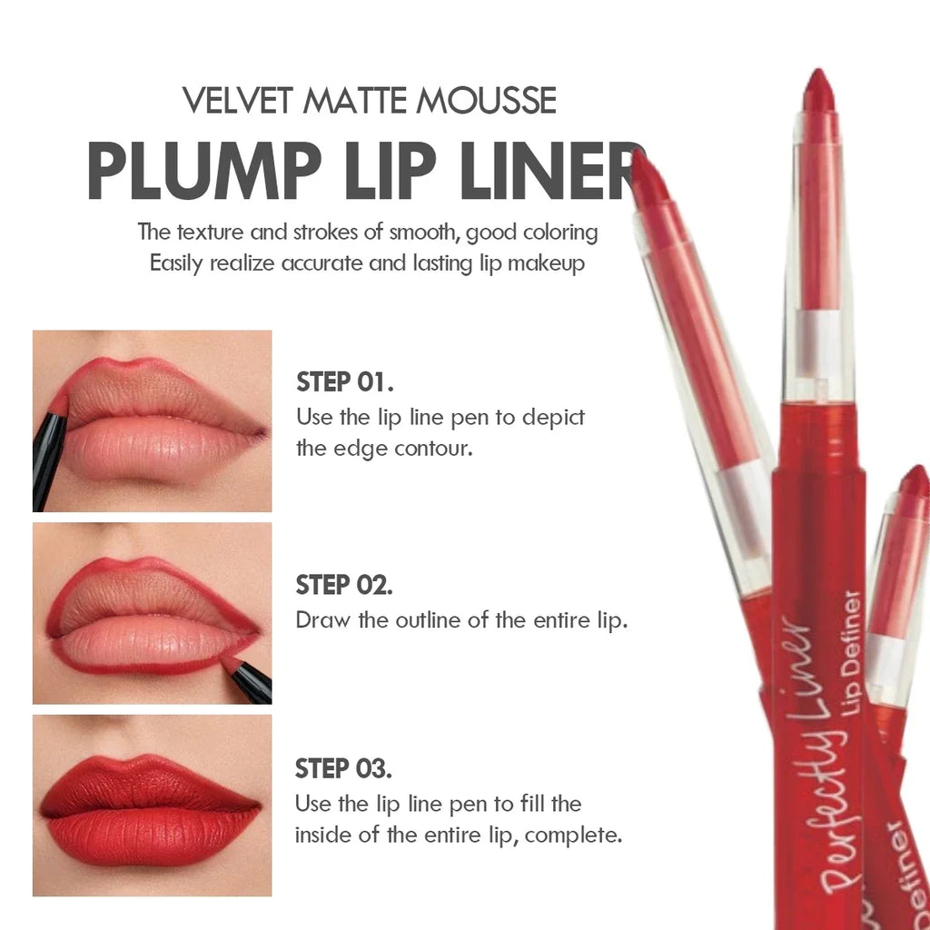 Nude Pink Purple Lip Liner Long Lasting Matte Lipstick Pencil Lips Outline Makeup Crayon Stick Lip Tint Line Cosmetic Zpaxo