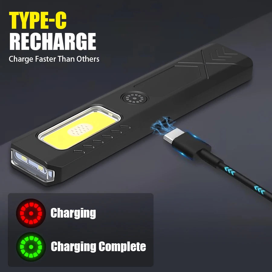 Mini USB Rechargeable EDC Flashlight – COB+LED, 6 Modes, Clip Rechargeable Flashlight Zpaxo
