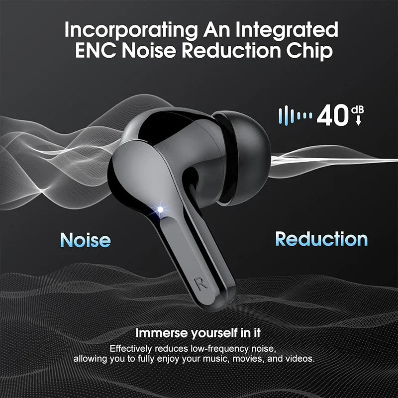 Wireless Earbuds Hifi Stereo Headphones BT5 3 ENC Noise Cancelling