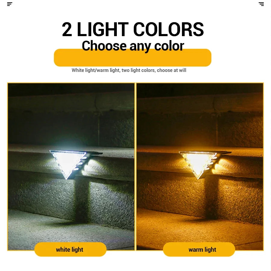 Solar Step Lights Outdoor IP45 Waterproof LED Stair Deck Patio