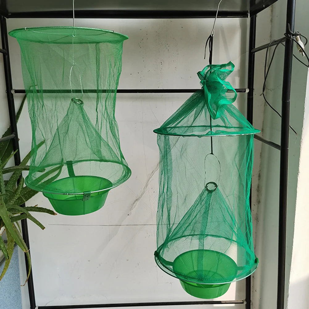 Hanging Flies Net Traps Reusable Folding Flies Flytrap Cages Practical Traps Control Tool for Courtyard Garden Zpaxo