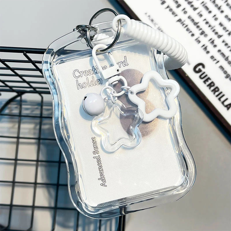 Creative Design Kpop Photocard Holder Transparent Card Holder Keychain Photo Sleeves Bus Card Student Card Case Photo Protector Zpaxo A2