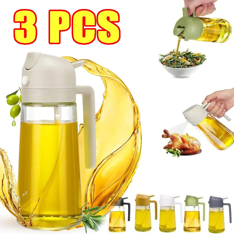 Dual Purpose Glass Oil Bottle Kitchen Spray Oil Sprayer Bottle Kitchen Oils Spray Can Leakproof Oil Spray Bottle Household Zpaxo