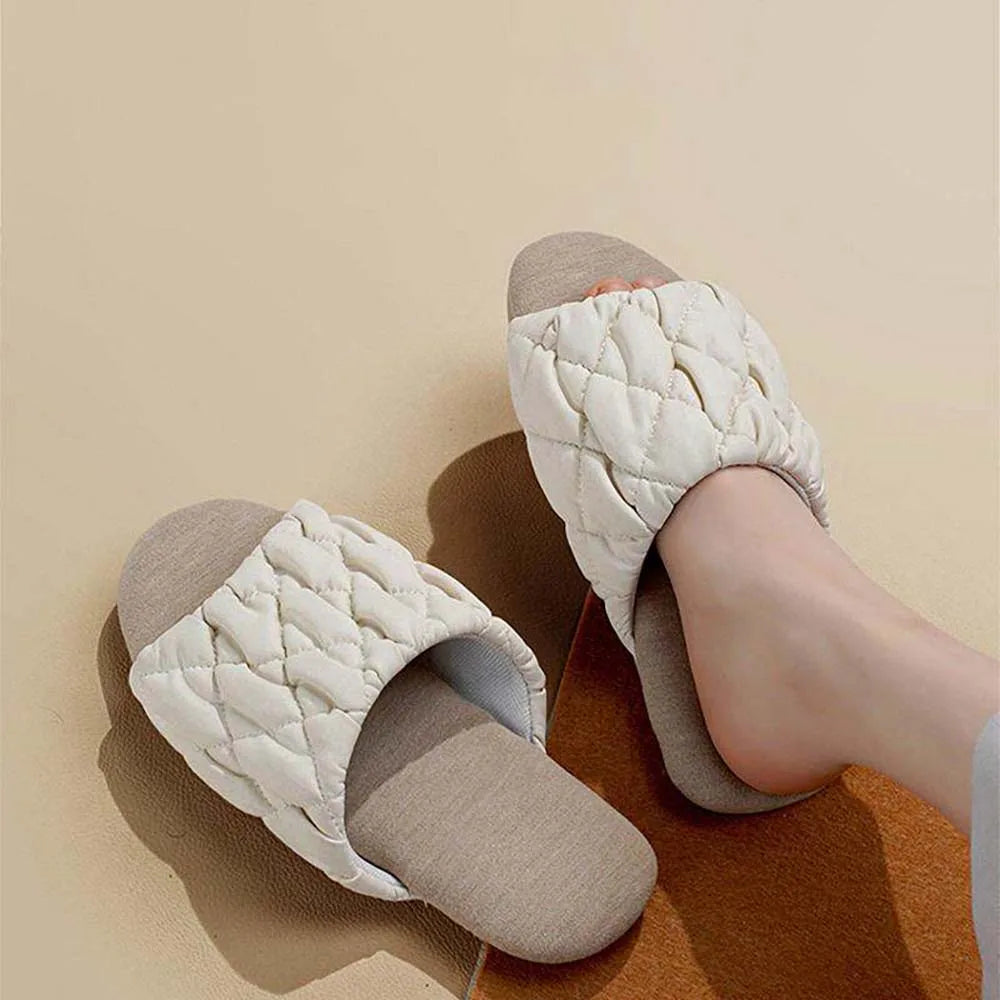 SHAJI Womens Spring Autumn Silent Indoor Cotton Slippers Sweat