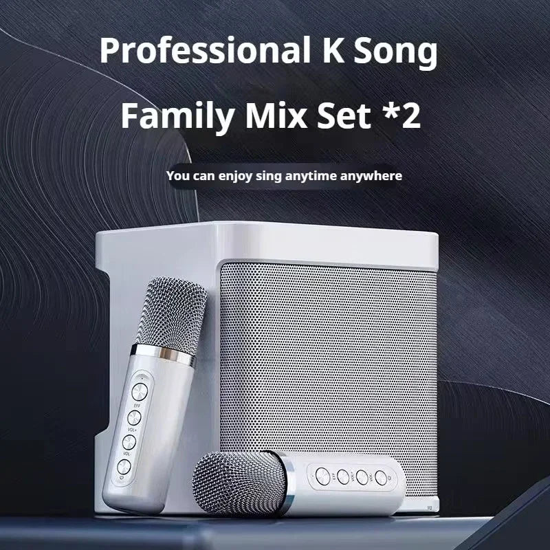 Bluetooth Karaoke Speaker With 2 Wireless Microphones AUX TF U Disk Player Portable For Party Outdoor Zpaxo