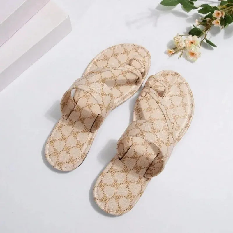 Slippers Women Lightweight Peep Toe Sandals Ladies Casual Beach Flat Zpaxo