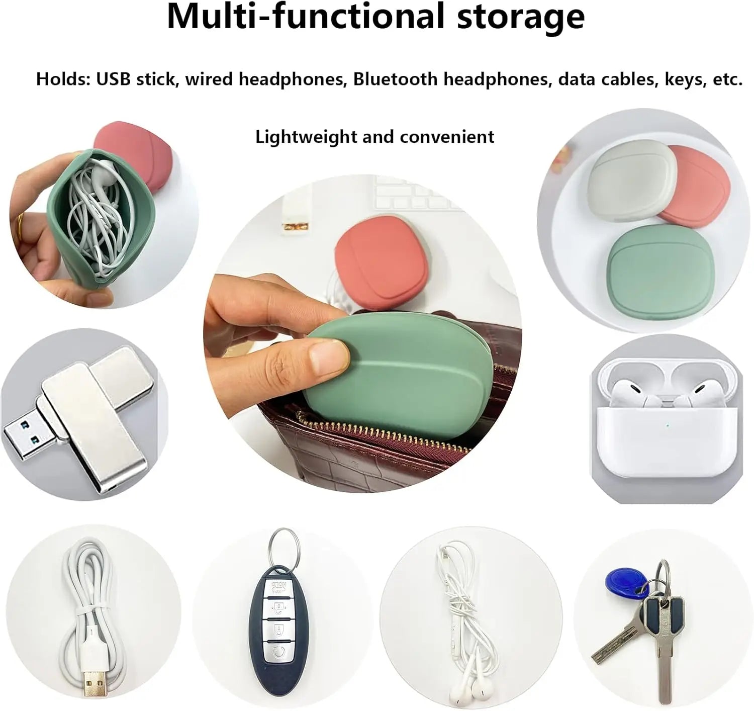 Silicone Earbud Case & Cable Organizer Pouch | Travel Essential