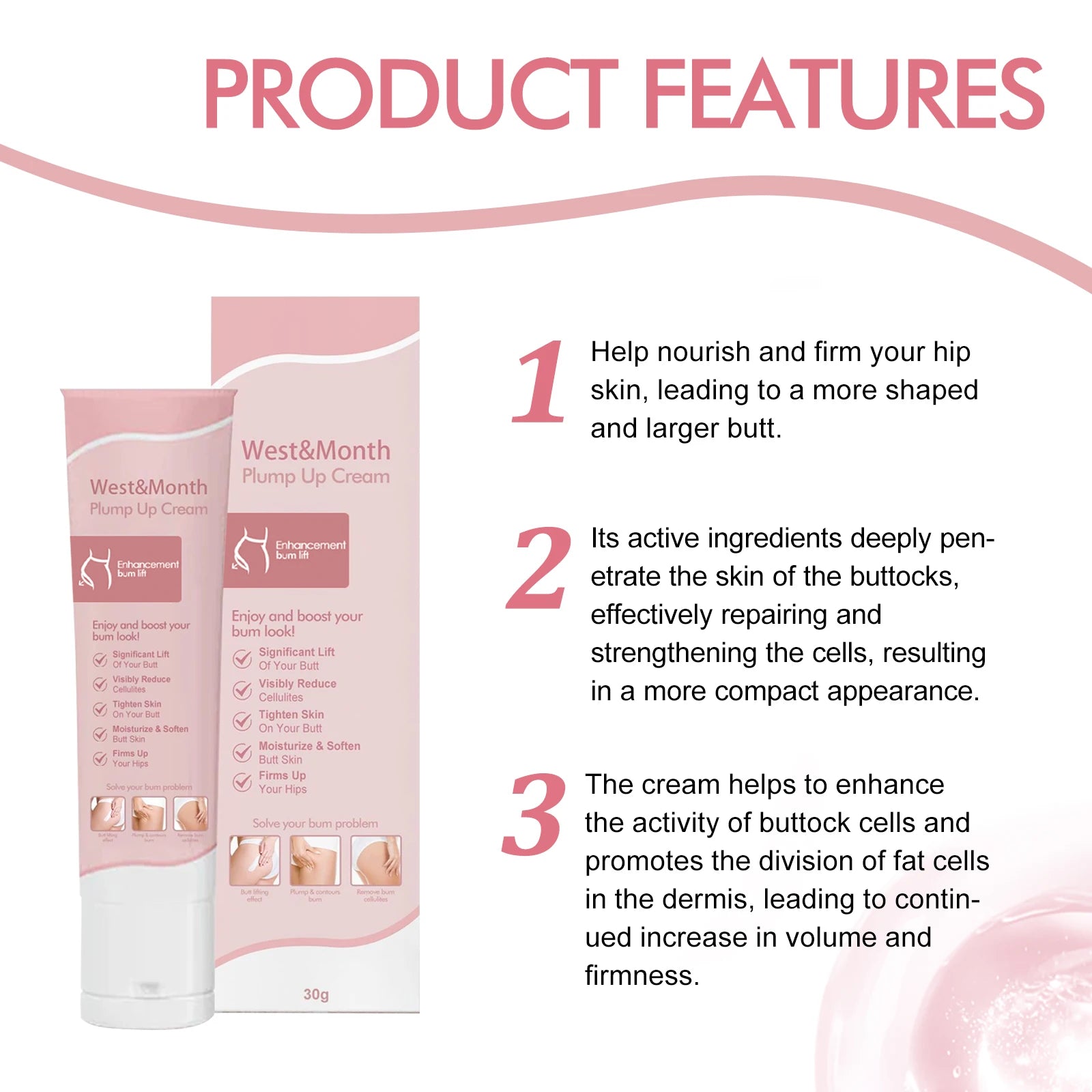Butt Enhancement Cream Buttock Growth Enlargement Shaping Sexy Big Ass Prevent Fuller Sagging Nourishing Lift Hip Plump up Crea Zpaxo