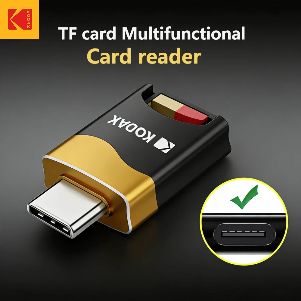 KODAK Type-C TF Mobile Card Reader USB 3.1 Type-C Laptop Multi functional OTG Card Reader Suitable for Laptop& Phone Zpaxo