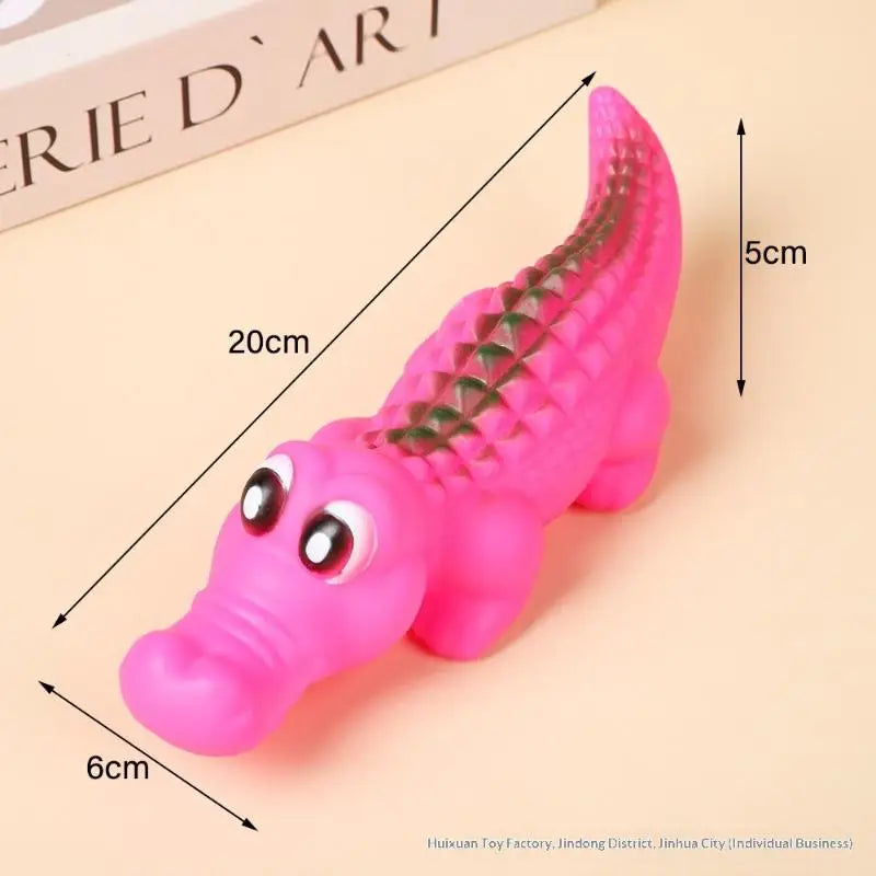 Interactive Games Squeaky Rubber Crocodile Dog Toy Durable Chew Play Zpaxo A2