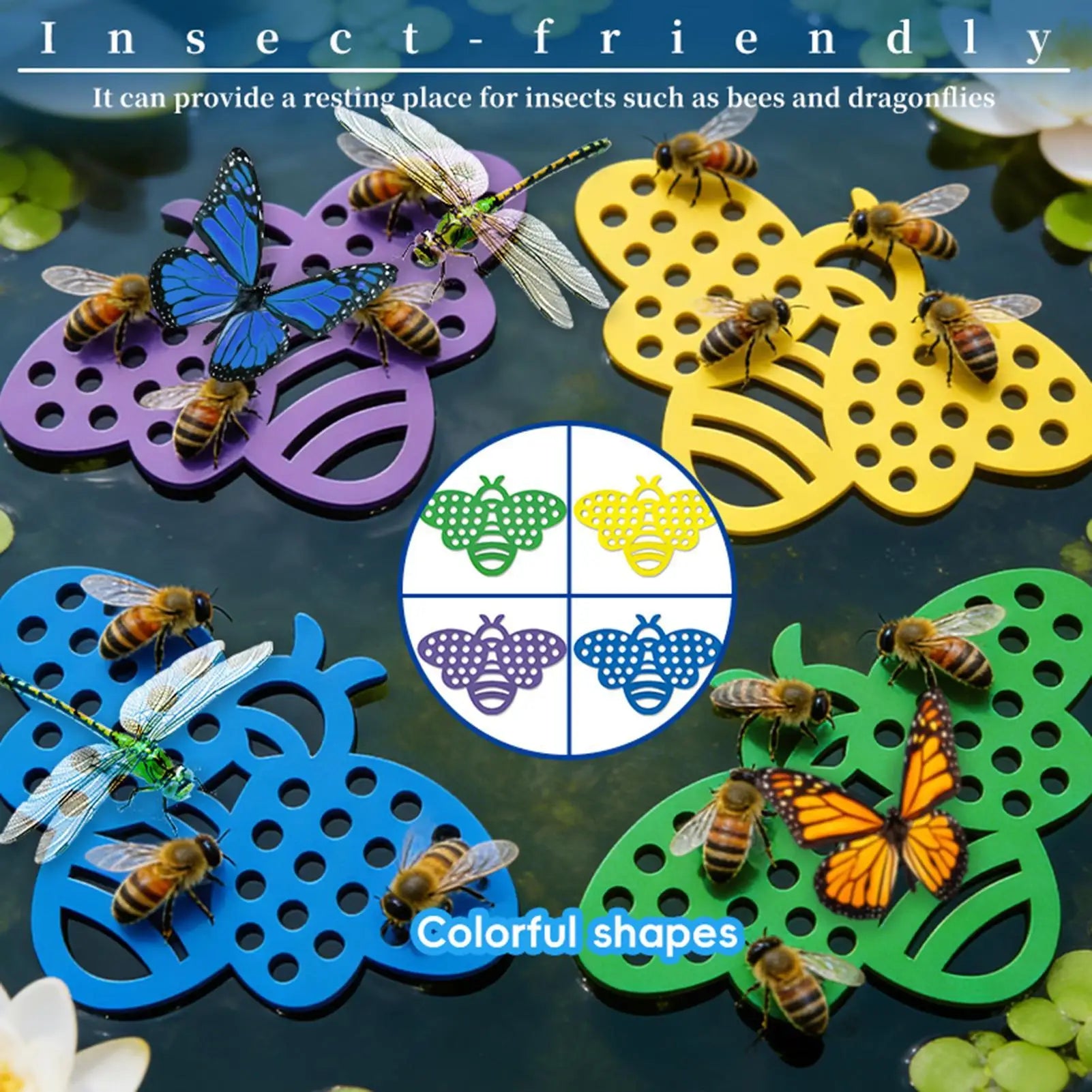 4-Pack Floating Bee Island Waterer – Anti-Drowning Bee Drinker Bee Waterer Station Zpaxo
