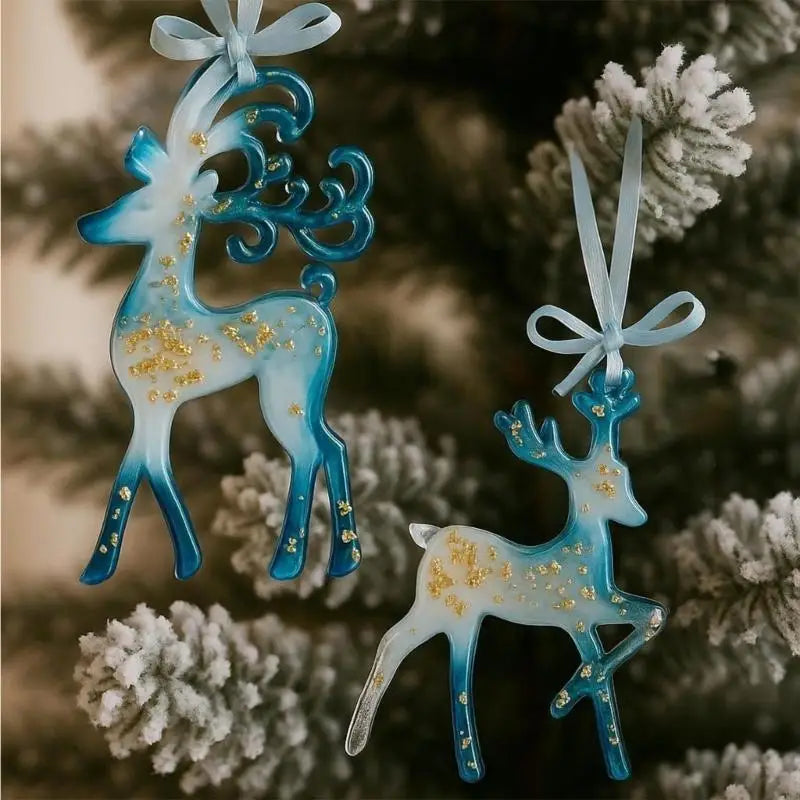 Christmas Holiday Ornament Reindeer Snowflake Resin Waterproof Easy