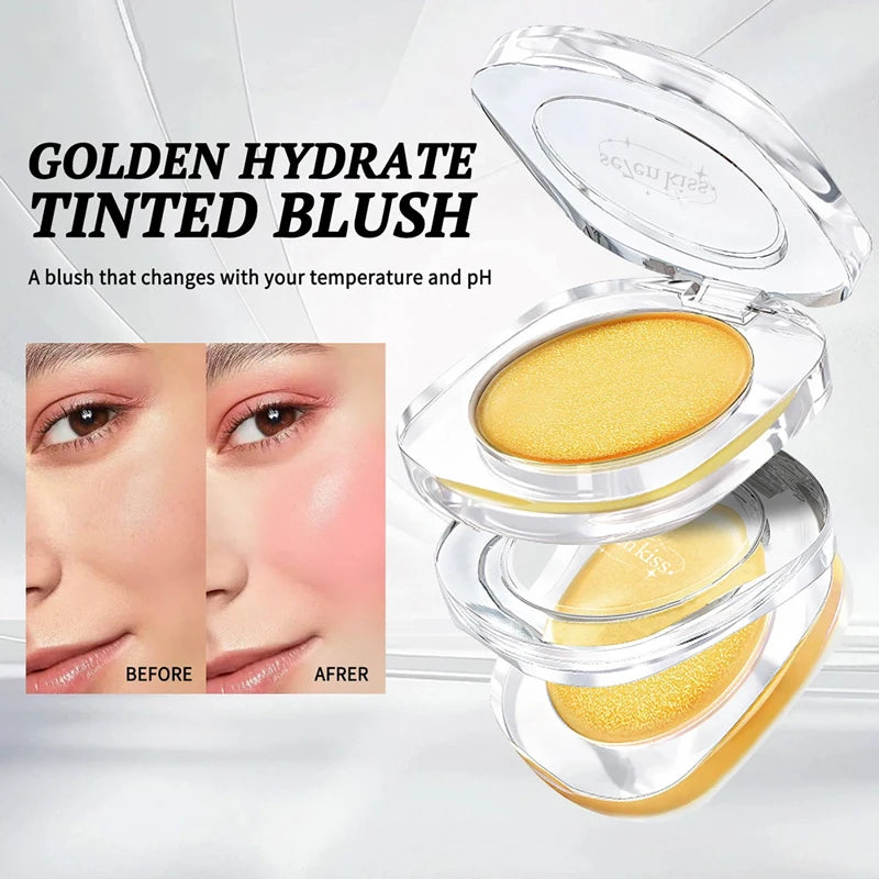 Warm Powder Blusher Three One Eye Shadow Lipstick Changes Temperature