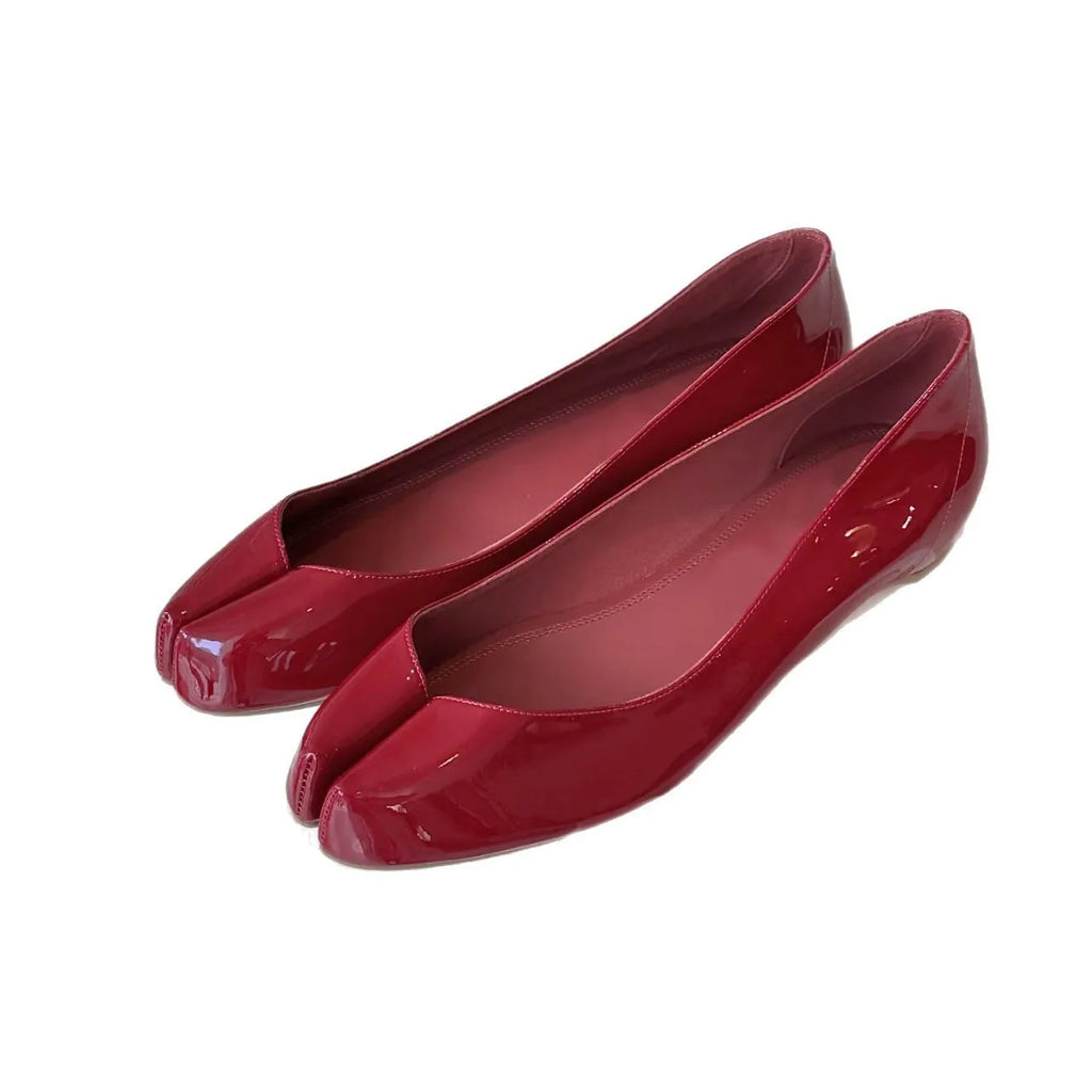 Retro Flat Shoes for Women Spring Autumn Split Toe Women 2025 New Tabi Shoes Shallow Increased Height Ballet Single Shoes Zpaxo
