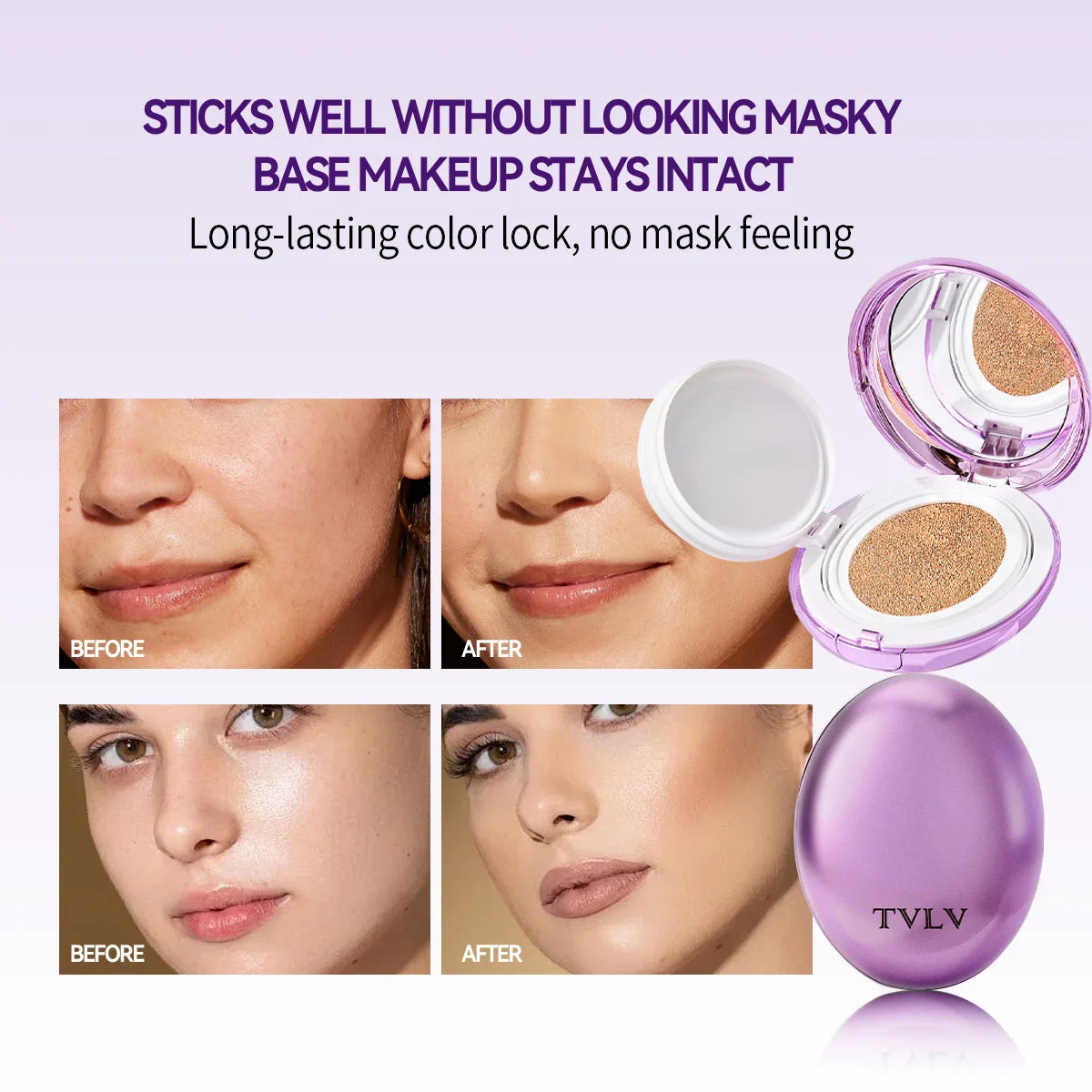 Air Cushion Foundation - Long-Lasting Matte, Conceal Flaws, Flawless Base Zpaxo