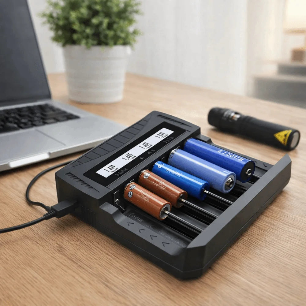 4 Slots Lithium Battery Charger 1 2V-1 5V Ni-MH 3 7V-4 2V Li-ion LCD Zpaxo