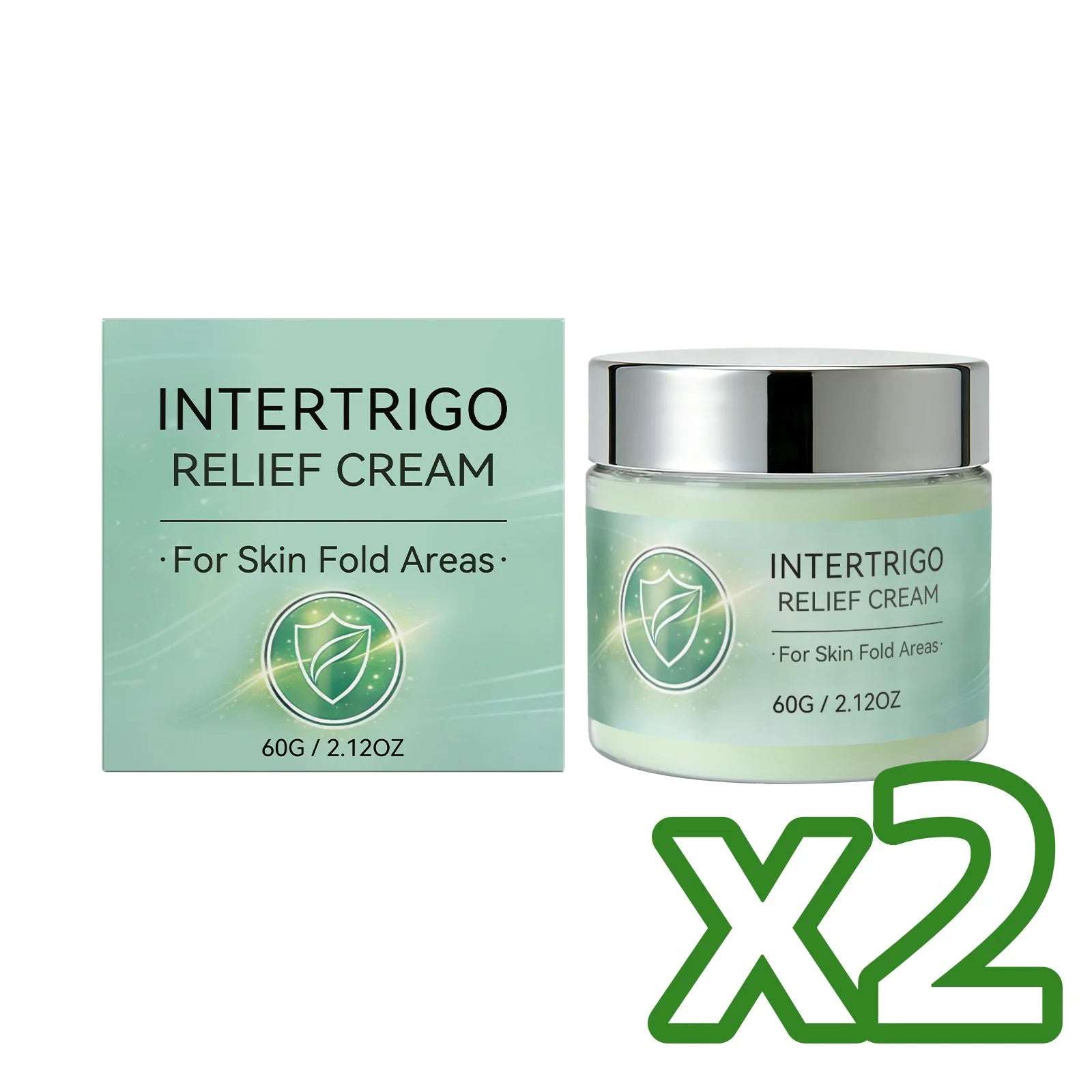 Intertrigo Relief Cream – Skin Fold Care & Anti-Chafing Treatment Skin Fold Cream Zpaxo 60g Boxed x 2