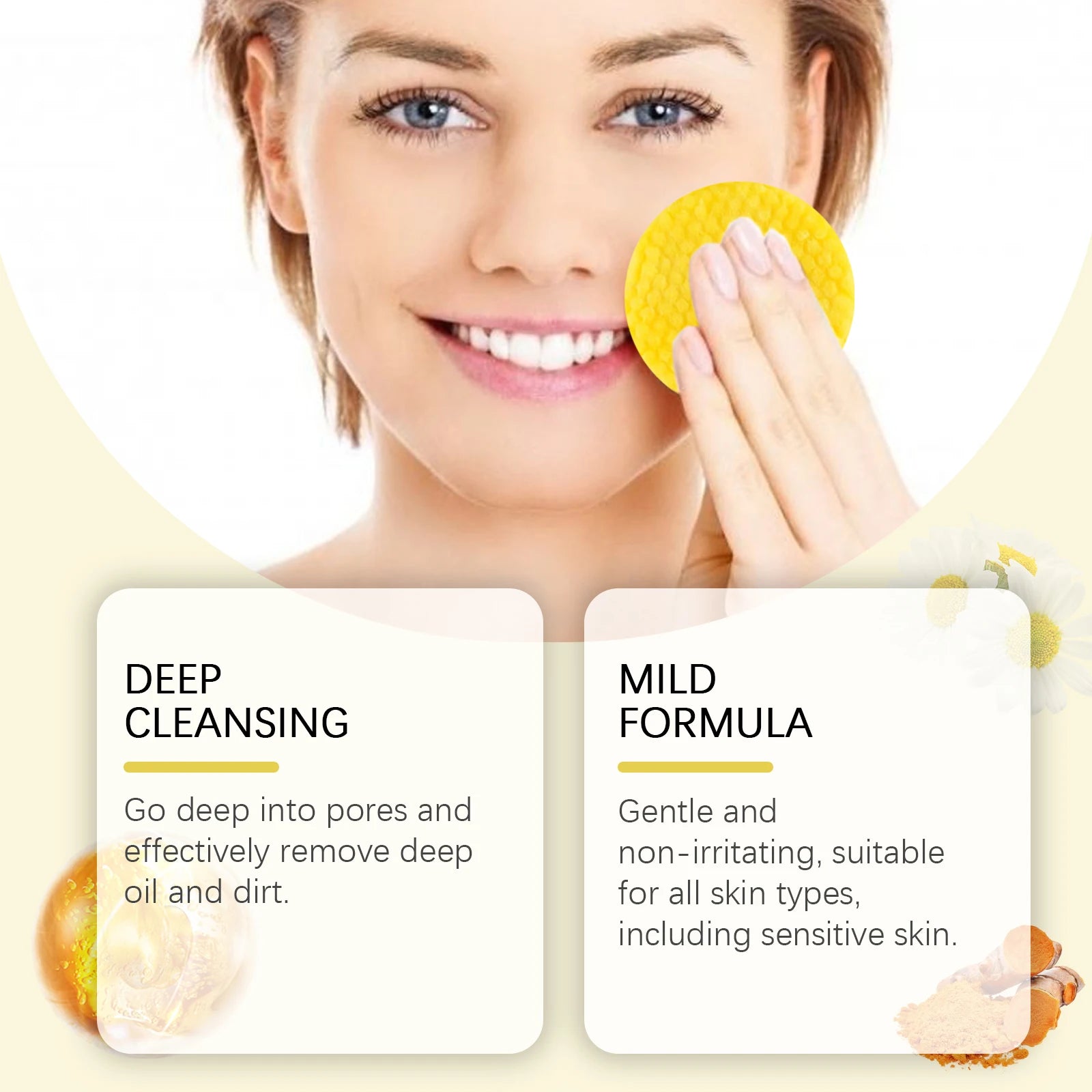 Turmeric Kojic Acid Cleansing Pads – Exfoliator & Pore Cleanser Facial Cleansing Pads Zpaxo
