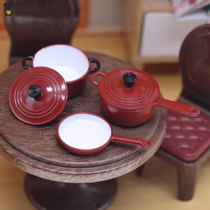 Miniature Cookware Cooking Dollhouse Accessories 1 12 Alloy Enamel Zpaxo