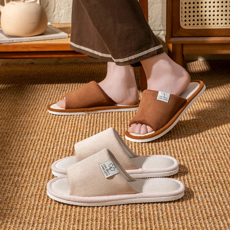 Trend Women's Linen Slippers Summer Breathable Indoor House Non-slip