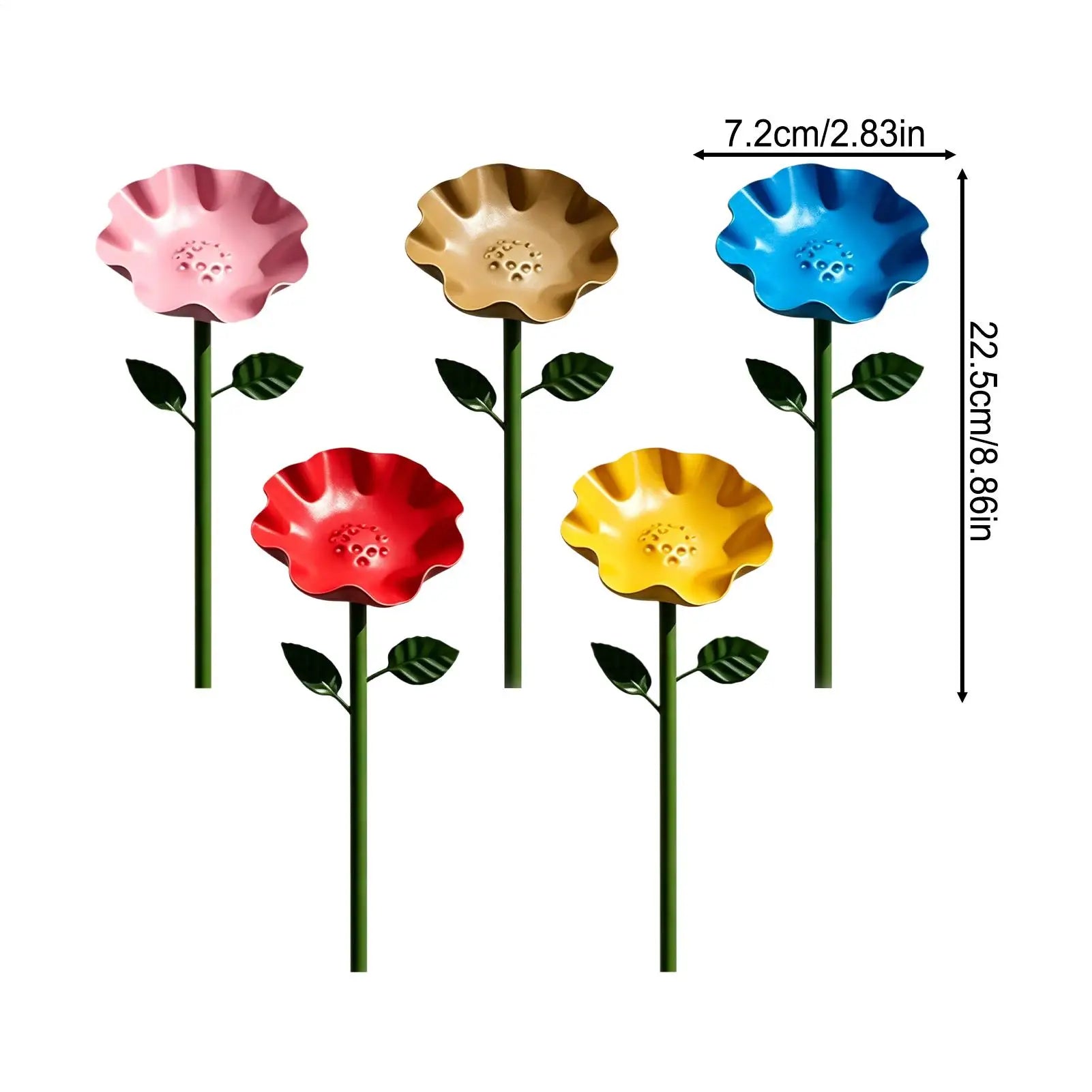 Bee Watering Station For Garden 5 Pieces Decorative Flower Shaped Metal Spike Bee Watering Stations Butterfly Cups For Outdoor Zpaxo