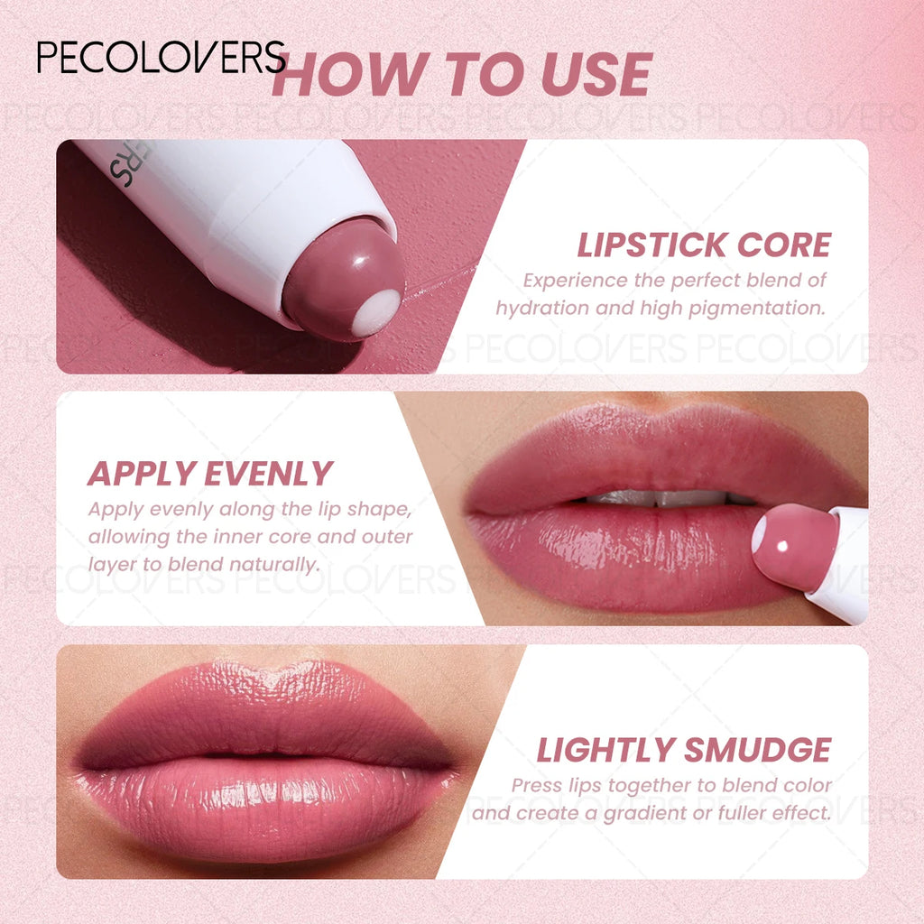Moisturizing Sandwich Lipstick Combining Lip Balm Nude Waterproof Zpaxo