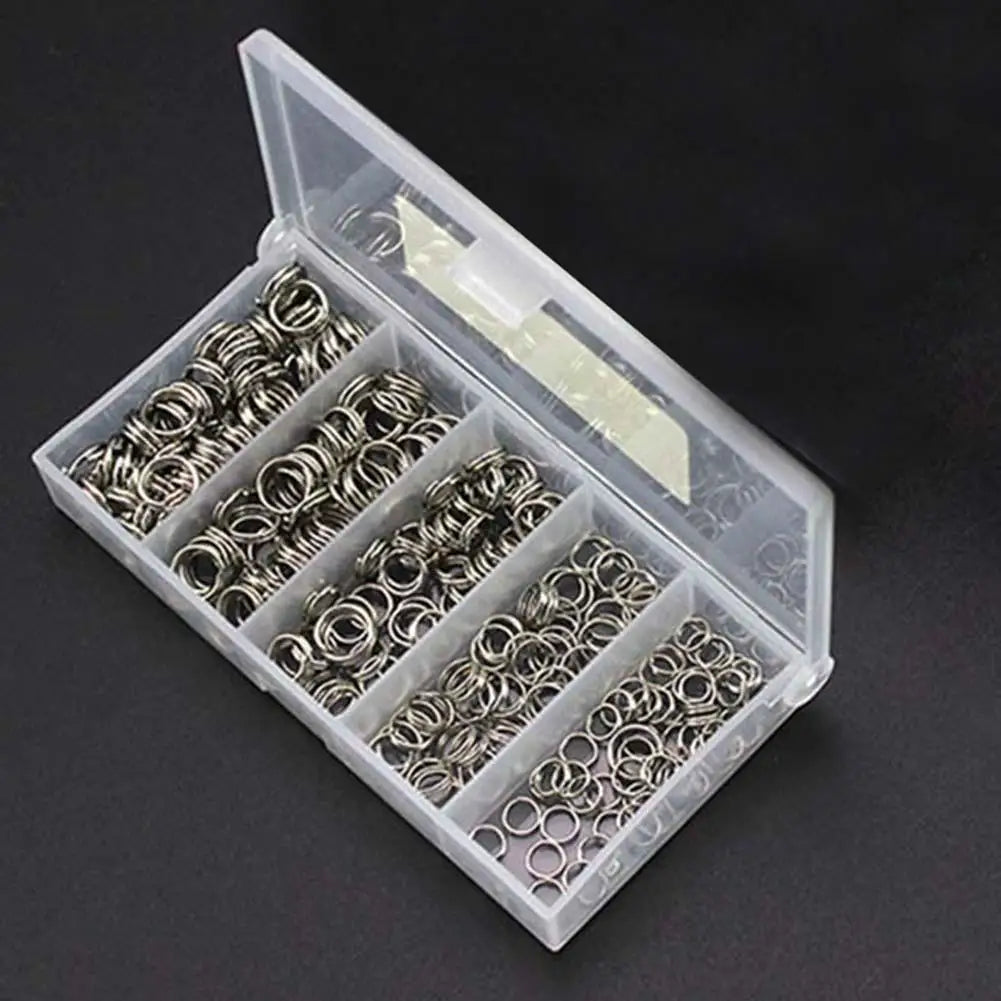 Carp Fishing Lure Carbon Steel 5-Size Fish Hook Snap Ring Heavy Duty