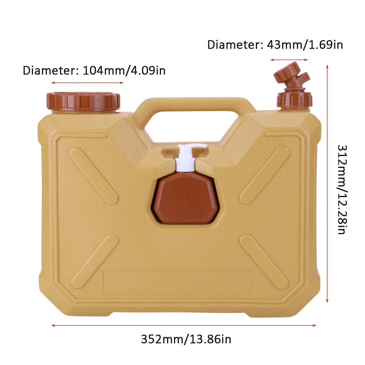 Camping Water Container W Spigot Hand Sanitizer Bottle Dispenser Zpaxo 12L Khaki