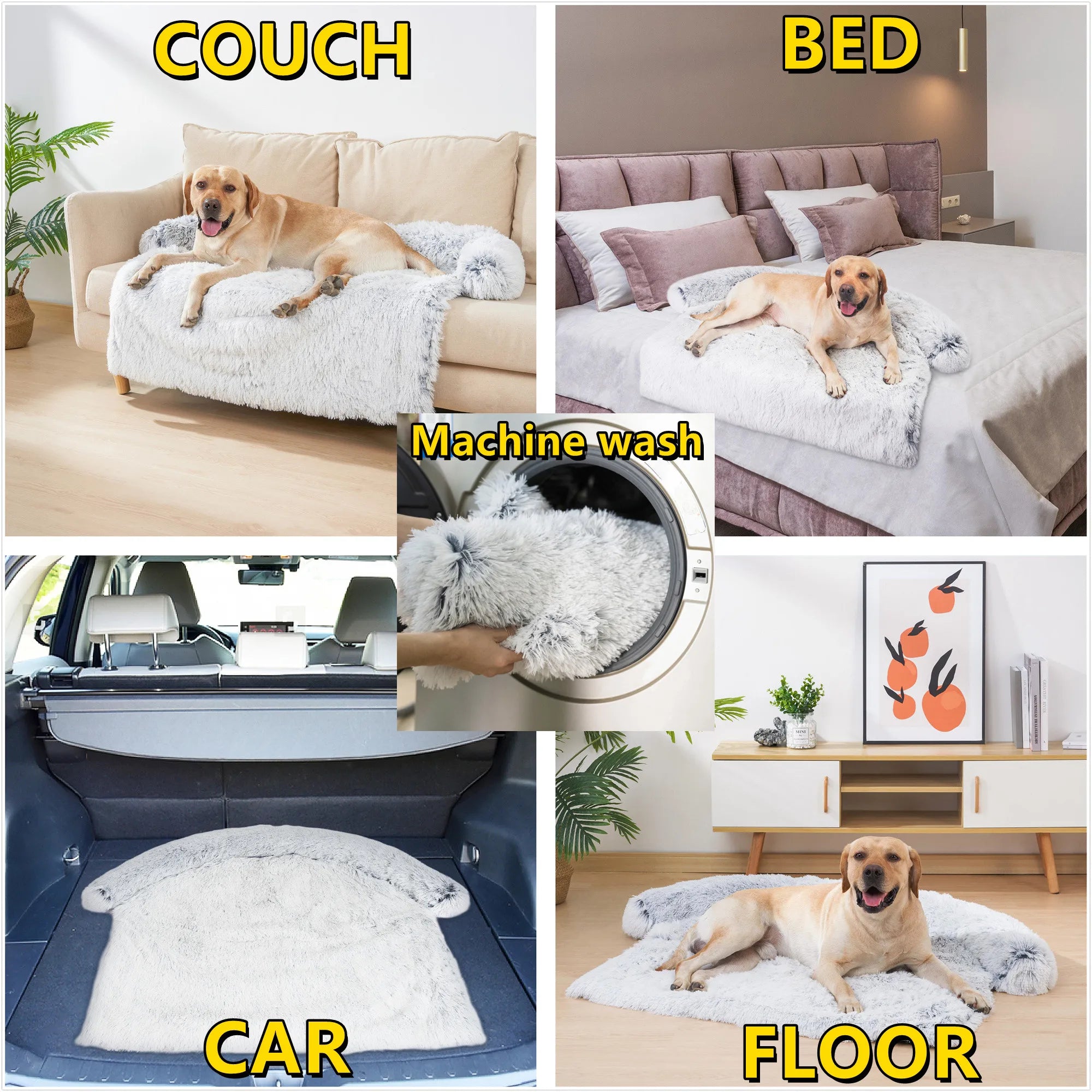 Pet Dog Bed Sofa Calming Warm Nest Washable Soft Furniture Protector