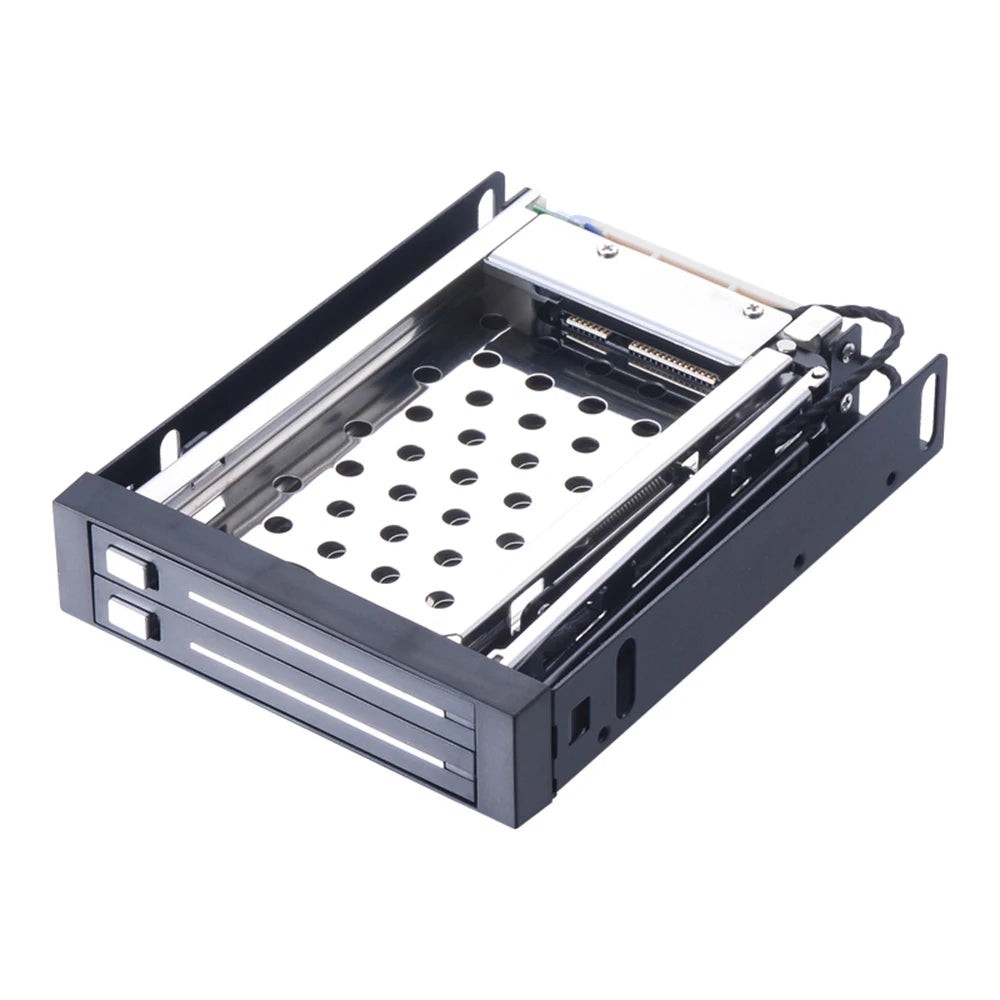Dual Bay 2.5" Inch SATA III Hard Drive HDD & SSD Tray Caddy Internal Mobile Rack Enclosure Docking Station Hot Swap for desktop Zpaxo Silver
