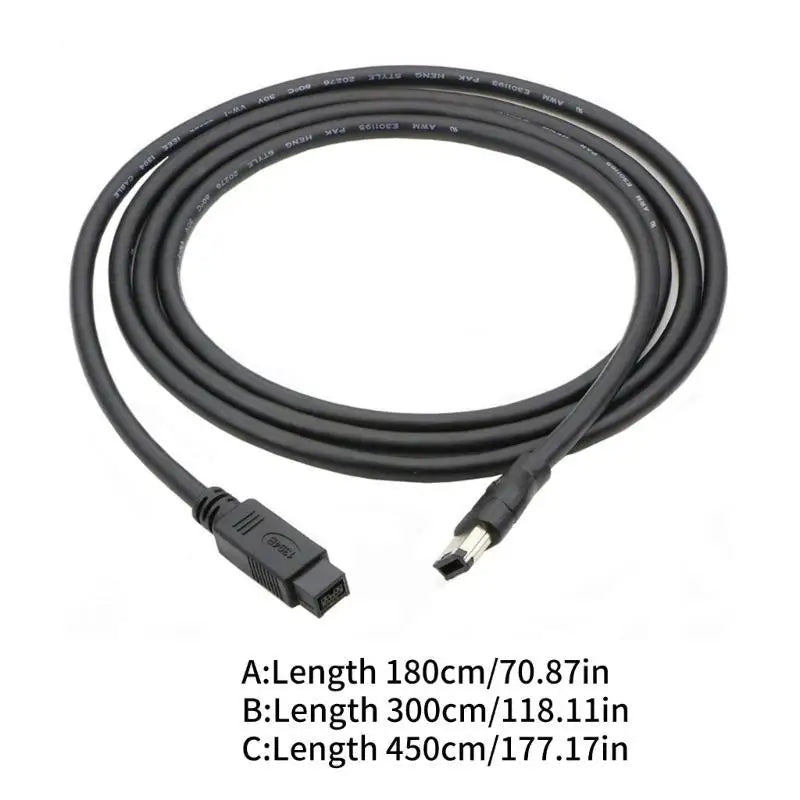 652F IEEE 1394 Firewire Cable 6Pin 400 9Pin 800 Adapter Printer Zpaxo