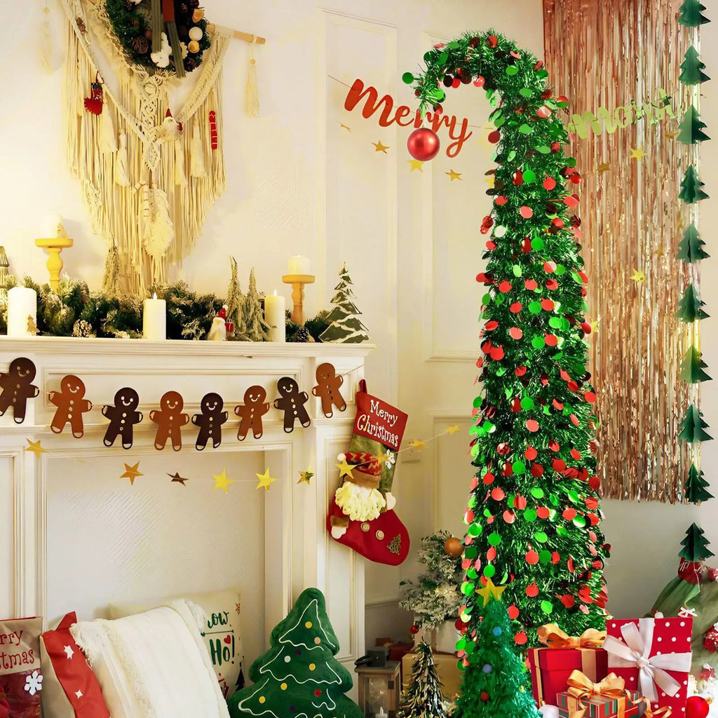Artificial Christmas Tree Retractable 4 9 Ft Home Decor Spiral