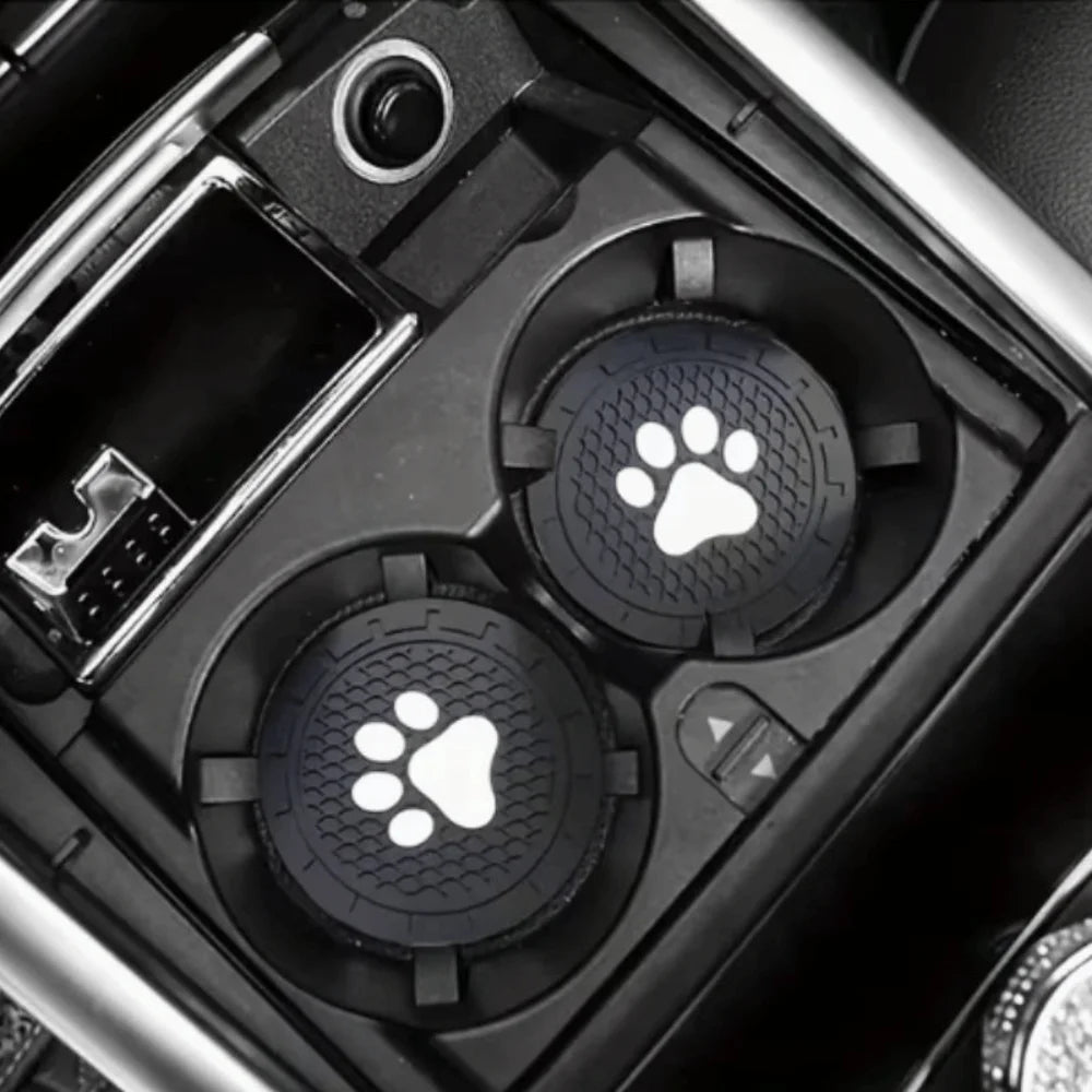 Paw Print Design Car Cup Holder Coaster Strong Wear-resistan Round Zpaxo