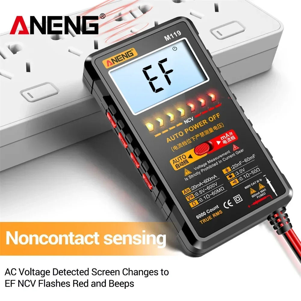 Digital Multimeter 6000 Transistor Capacitor Meterwith NCV Data Hold